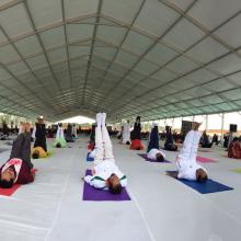 performed Yoga with Jharkhand CM Shri Raghubar  Das & a large number of people from all walks of life on the occasion of International Yoga Day at Prabhat Tara Maidan, Dhurwa in Ranchi.