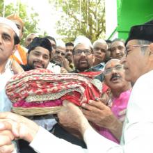 Today offered 'Chadar' on behalf of PM Shri Narendra Modi at dargah of Sufi Saint Hazrat Khwaja Moinuddin Chishti at Ajmer Sharif on 806th annual Urs. 