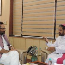 Delegation led by Bishop Theodore Mascarenhas, Sec Gen, Catholic Bishops Conference of India met me today.Delegation thanked PM Sh Narendra Modi and EAM Smt Sushma Swaraj for safe rescue of Father Tom Uzhunnalil from Yemen.