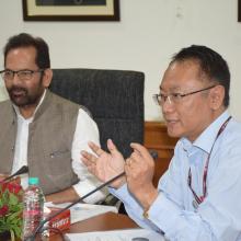 Discussed on progress of various welfare schemes in a review meeting with officials of Minority Affairs Ministry at Antyodaya Bhawan today. Programmes-schemes related to education, employment, development & empowerment are being implemented effectively.