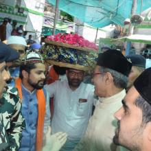 oday offered Chadar of PM Shri Narendra Modi at Ajmer Sharif Dargah of Khwaja Moinuddin Chishti, symbol of Indias great spiritual 