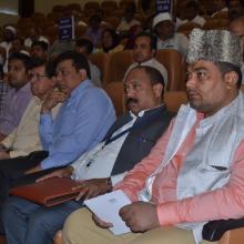 National Waqf Conference at New Delhi which discussed in detail protection and development of waqf properties. State waqf boards chairpersons, CEOs, members, Minority Affairs Ministry officials were present.