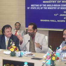 The Minister of State for Minority Affairs (Independent Charge) and Parliamentary Affairs, Shri Mukhtar Abbas Naqvi addressing the Anglo Indian community meeting, in New Delhi on January 13, 2017