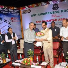 Informed common people and traders about benefits of GST at awareness programme in Hyderabad. Union Minister Sh Bandaru Dattatreya was also present. After GST, country has moved towards one nation, one tax.